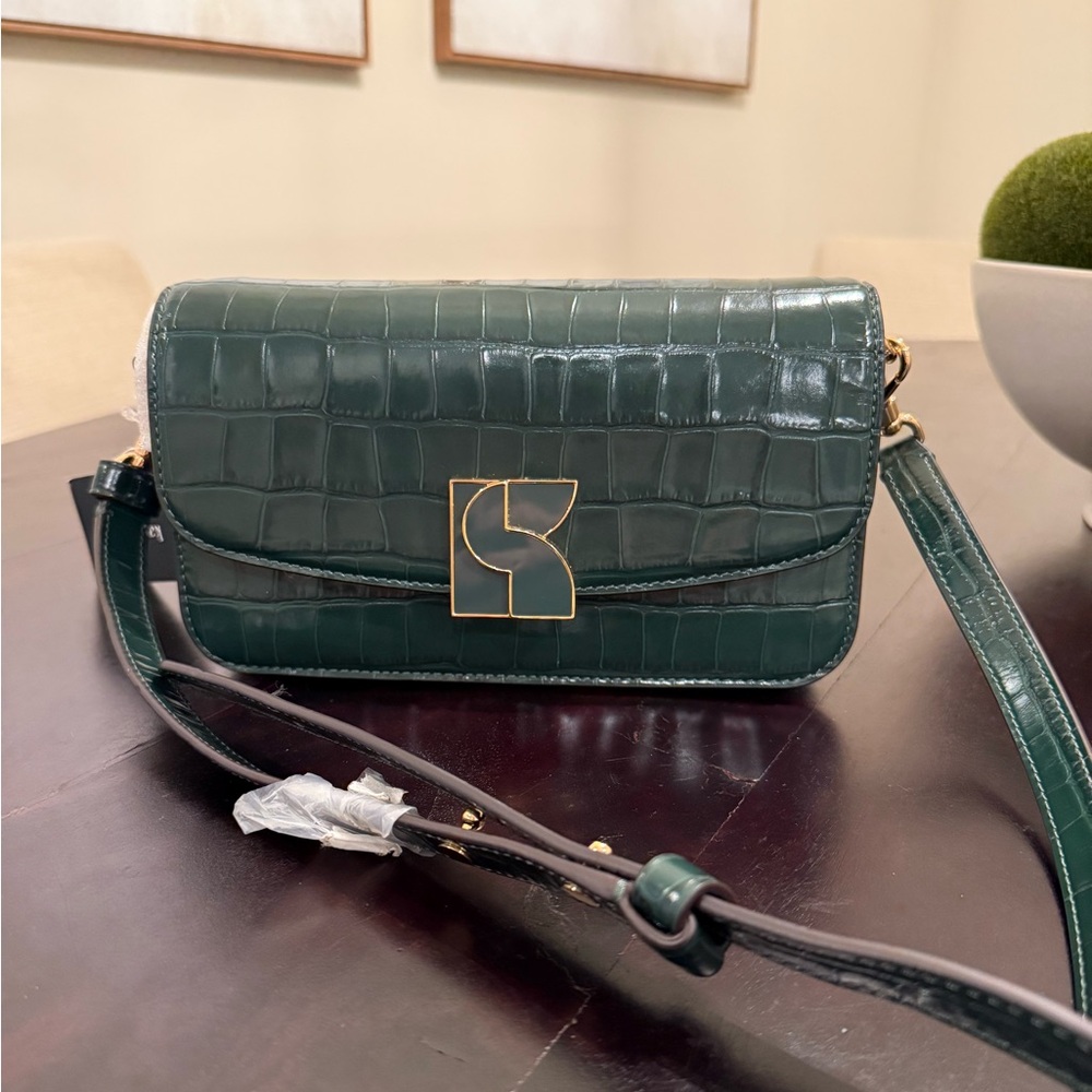 KATE SPADE - DAKOTA CROC-EMBOSSED SMALL Body CROSSBODY Bag ROCK GARDEN Green New